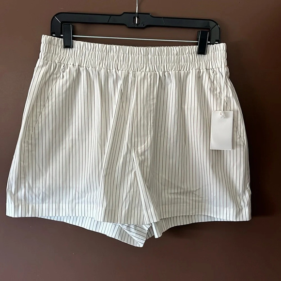 Good American Pants - NWT Good American X Anthropologie Striped Boxer Shorts
